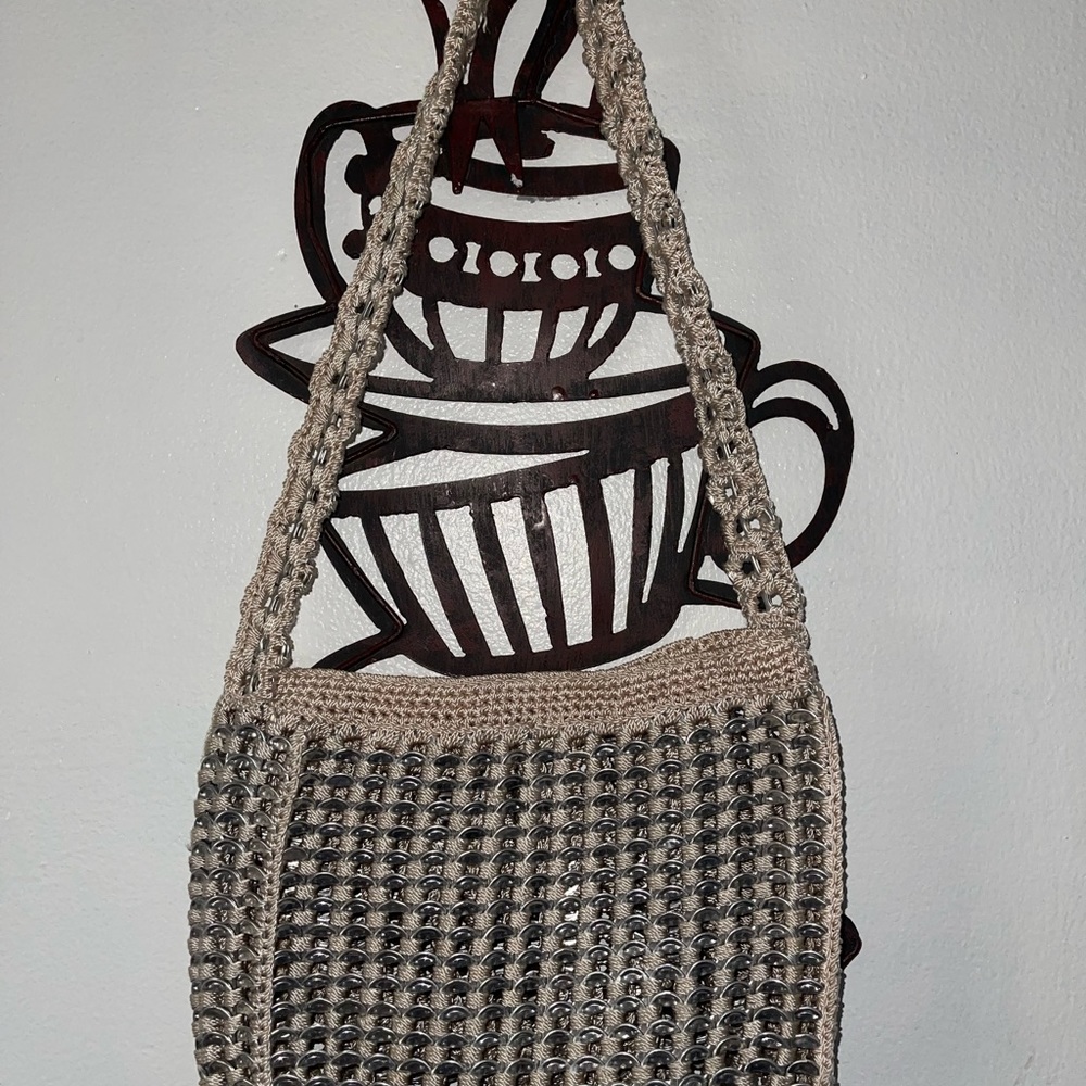 Handmade Aluminum pop tabs shoulder bag